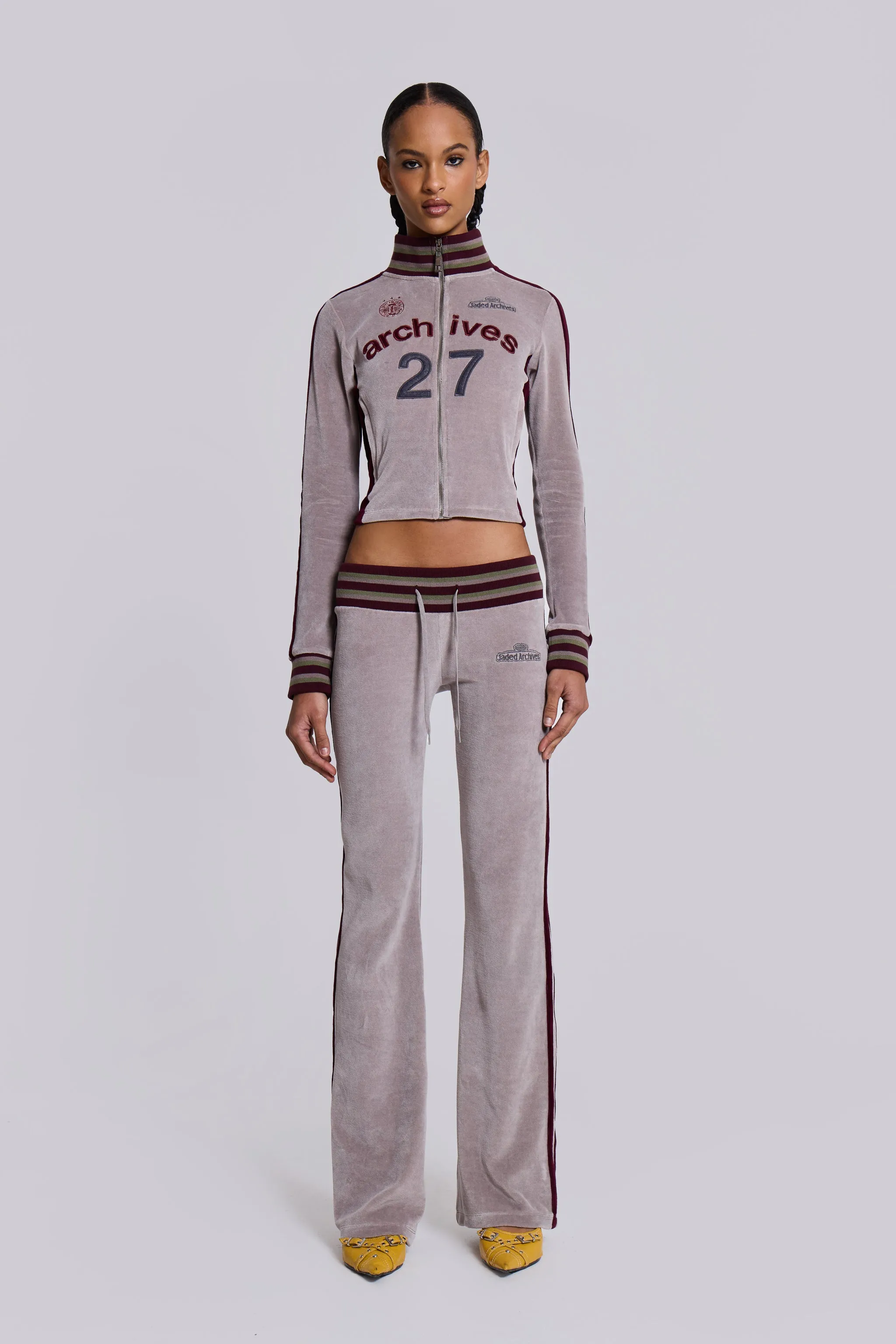 27 Velour Low Rise Bootcut Trousers