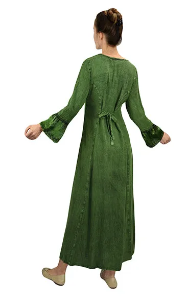 430628 DR Gothic Embroidered Flare Corset Satin Long Dress Gown