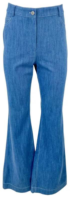A-K-R-I-S- Punto Courtney Trousers in Medium Blue Denim