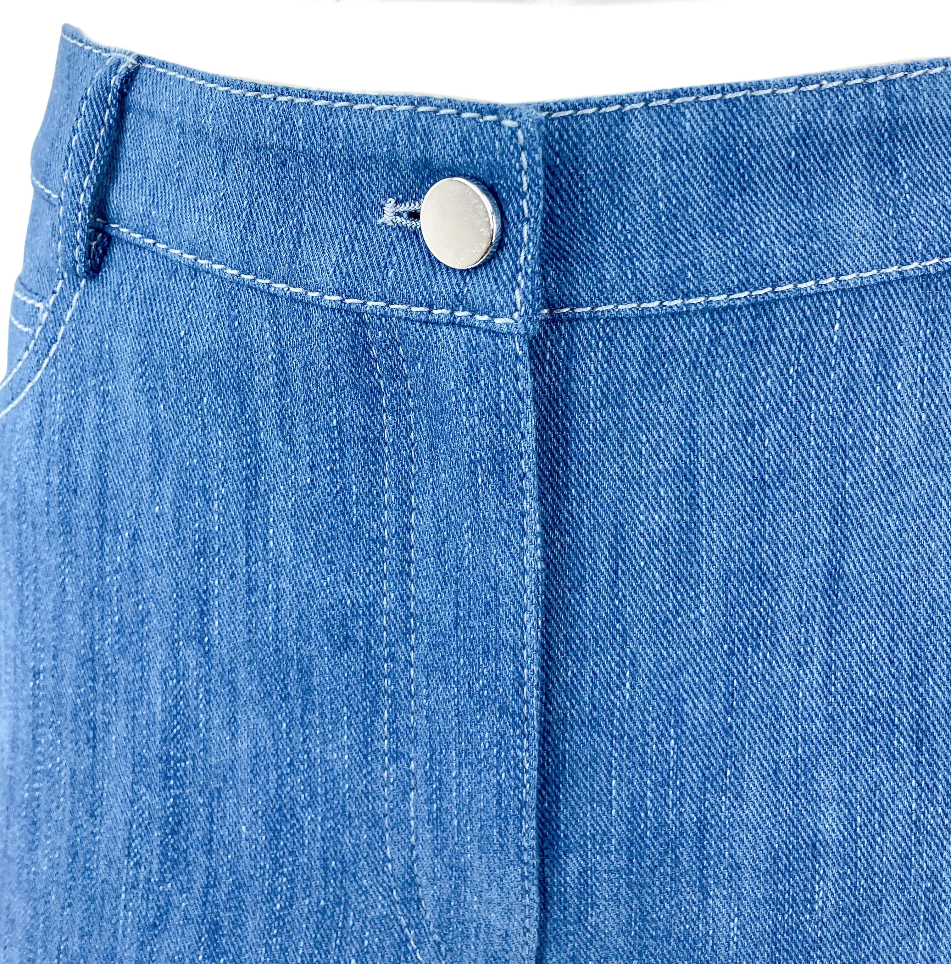 A-K-R-I-S- Punto Courtney Trousers in Medium Blue Denim