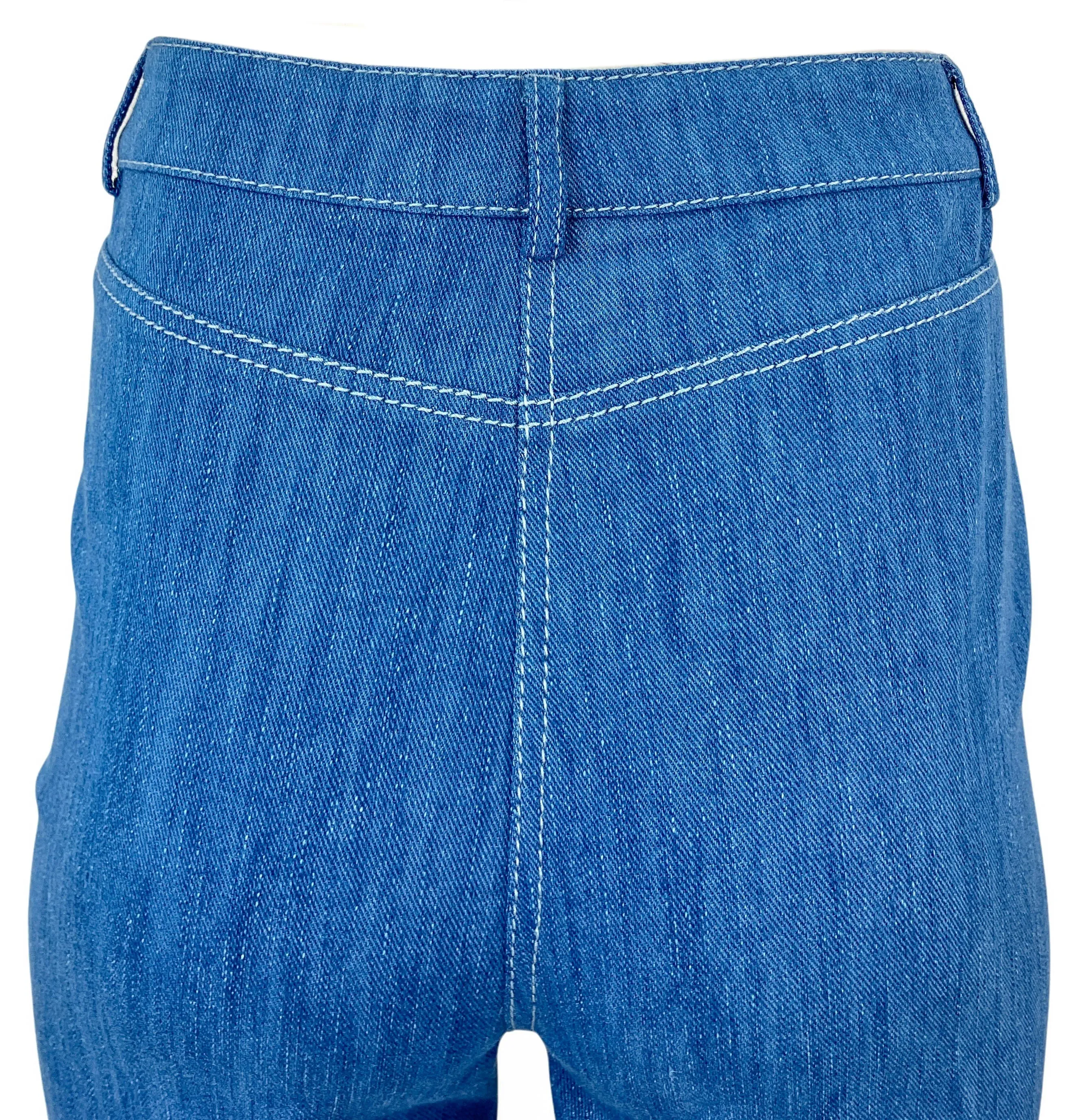 A-K-R-I-S- Punto Courtney Trousers in Medium Blue Denim