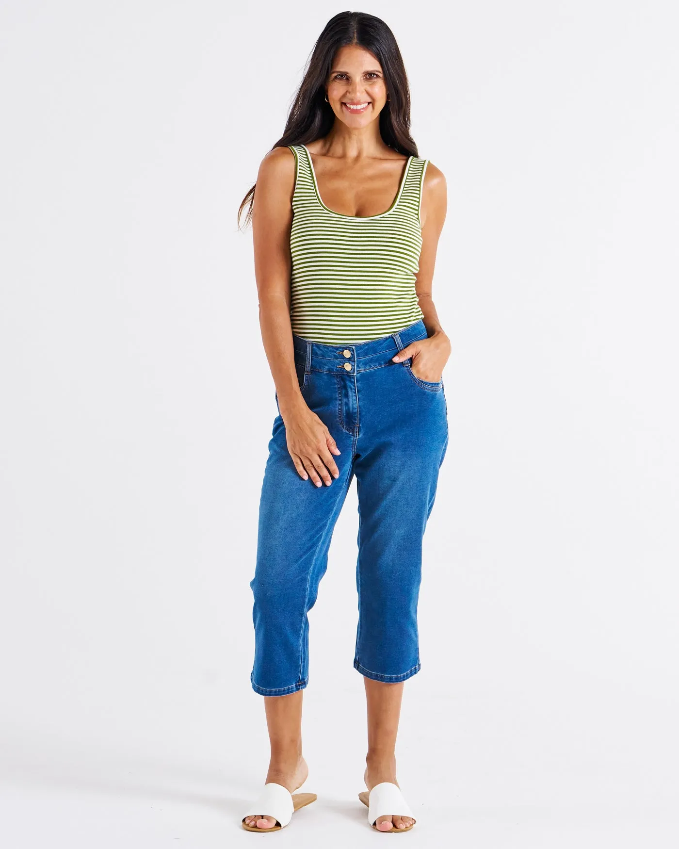 Alessi Crop Jean - True Blue