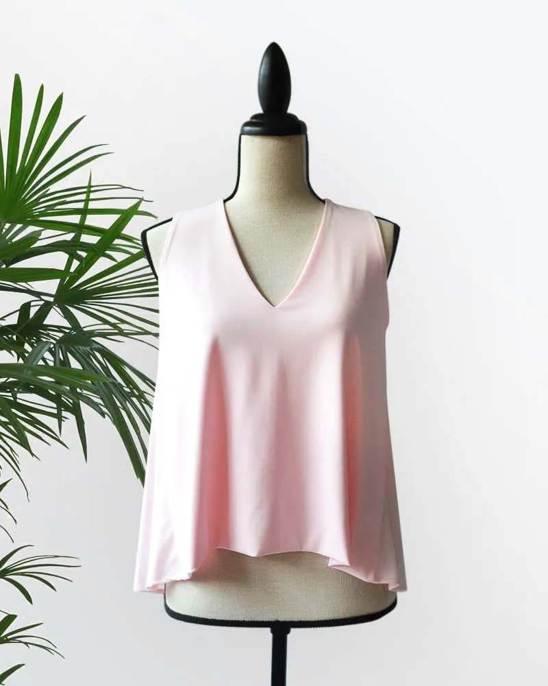 Audrina V-Neck Jersey Top