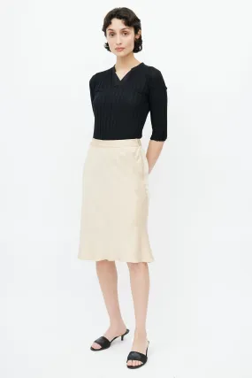 Beige Silk Skirt