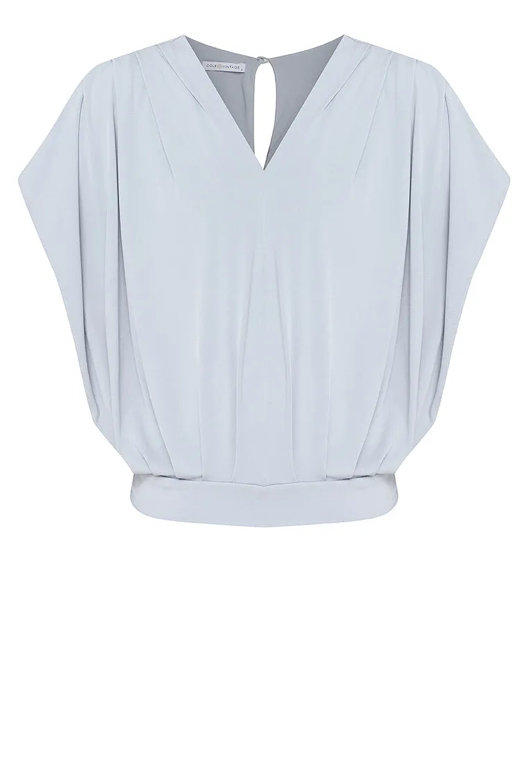 Bella Pleated V-Neck Jersey Top