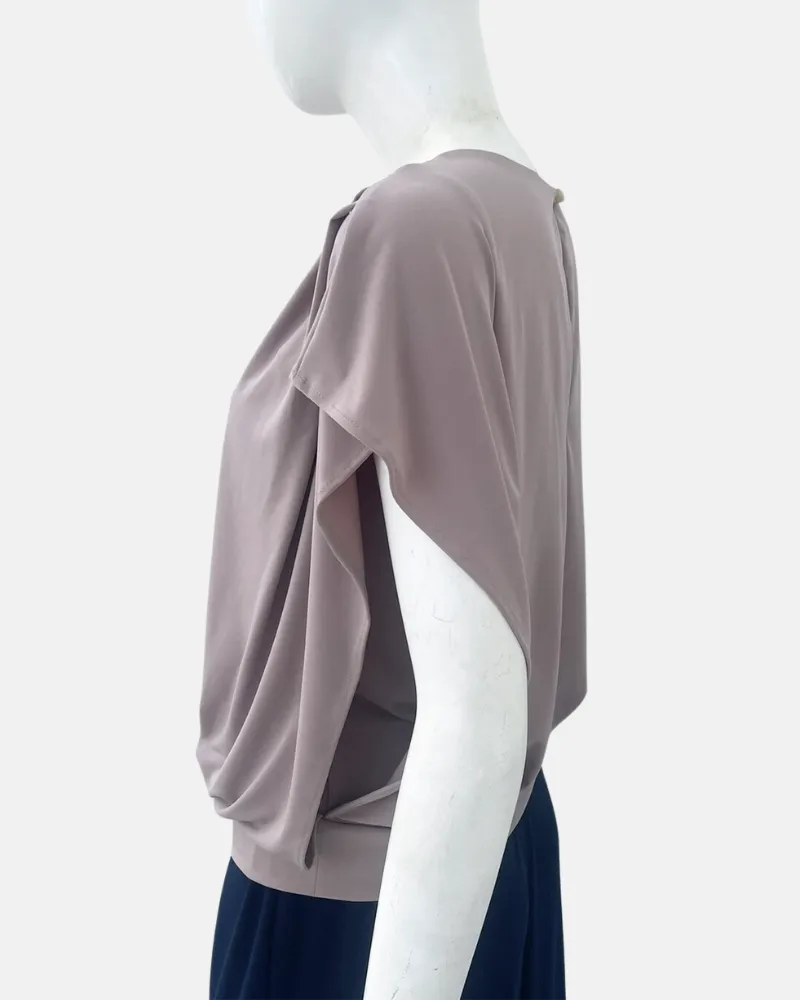 Bella Pleated V-Neck Jersey Top