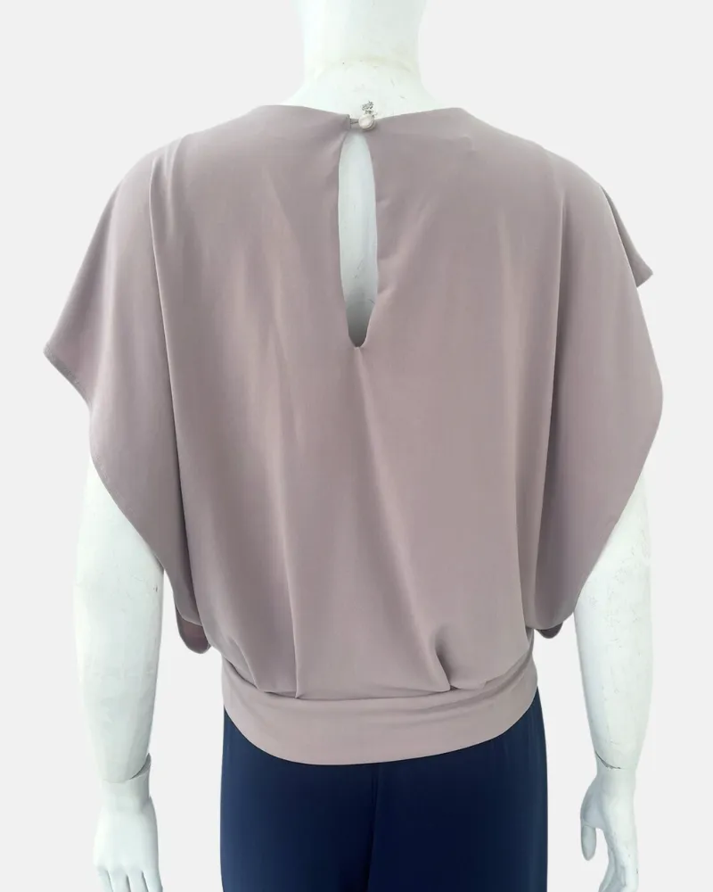 Bella Pleated V-Neck Jersey Top