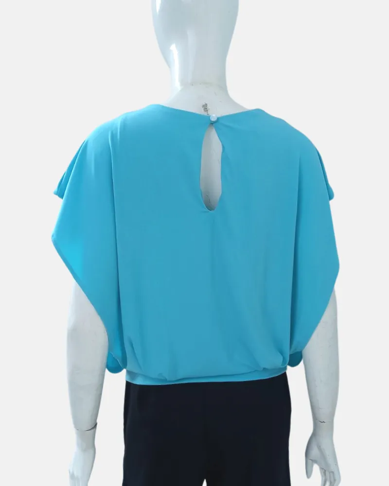 Bella Pleated V-Neck Jersey Top
