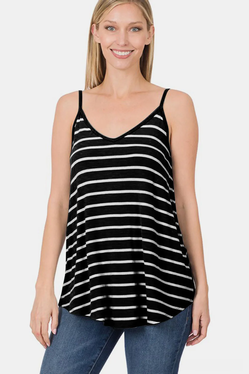 Black & White V-Neck Cami
