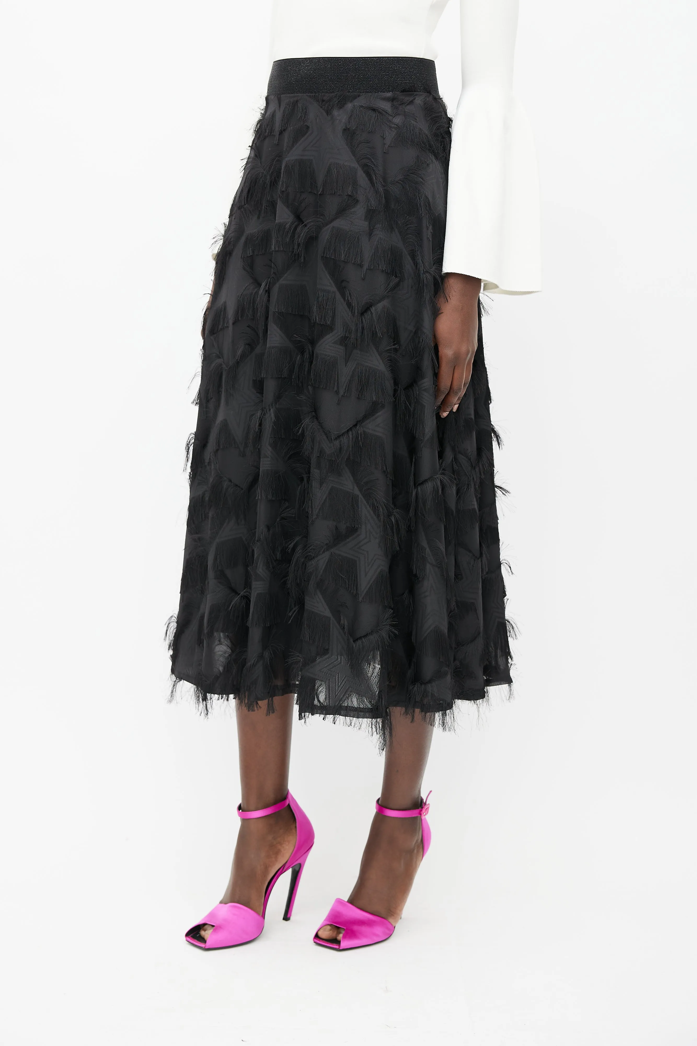 Black Fringe Star Skirt