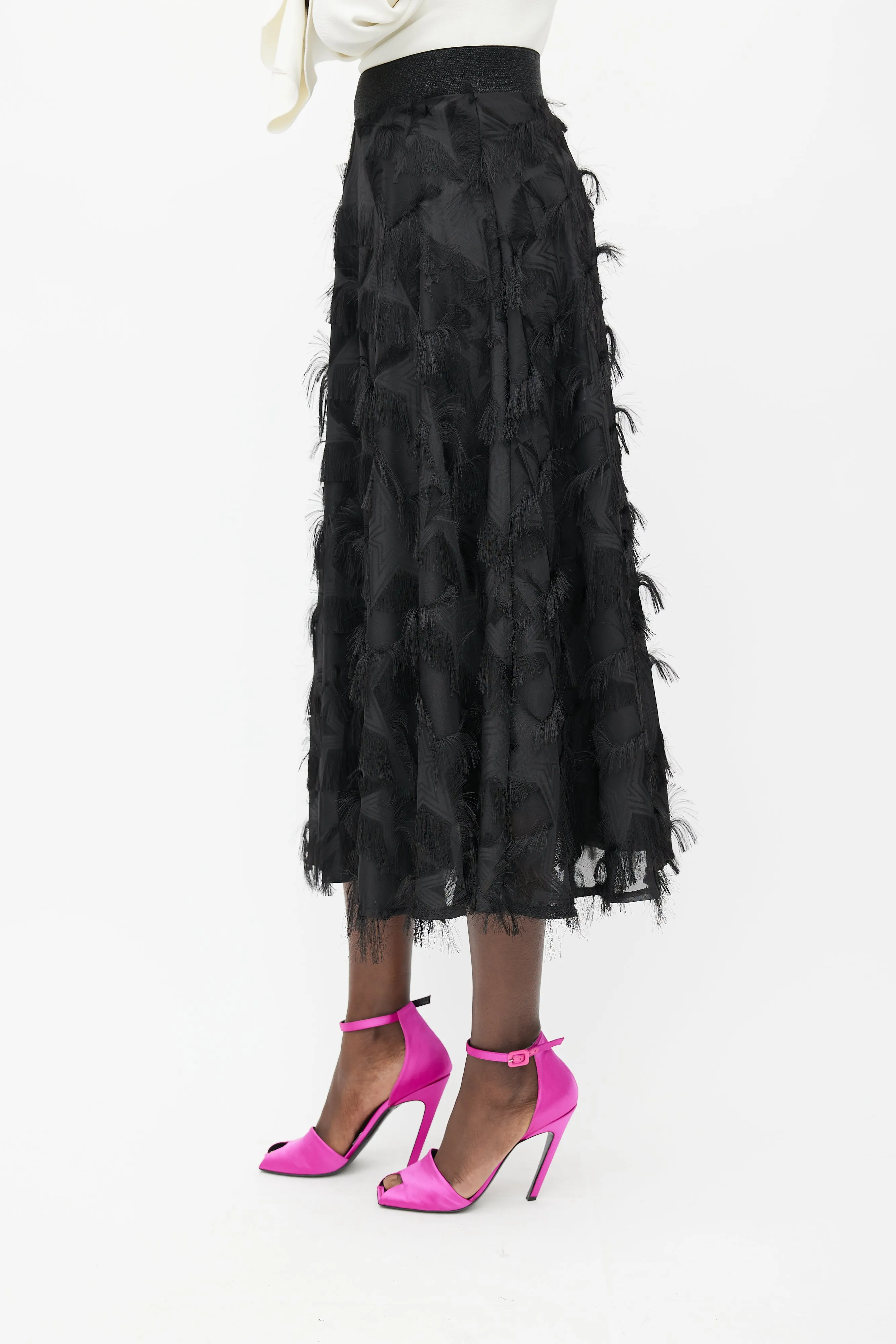 Black Fringe Star Skirt