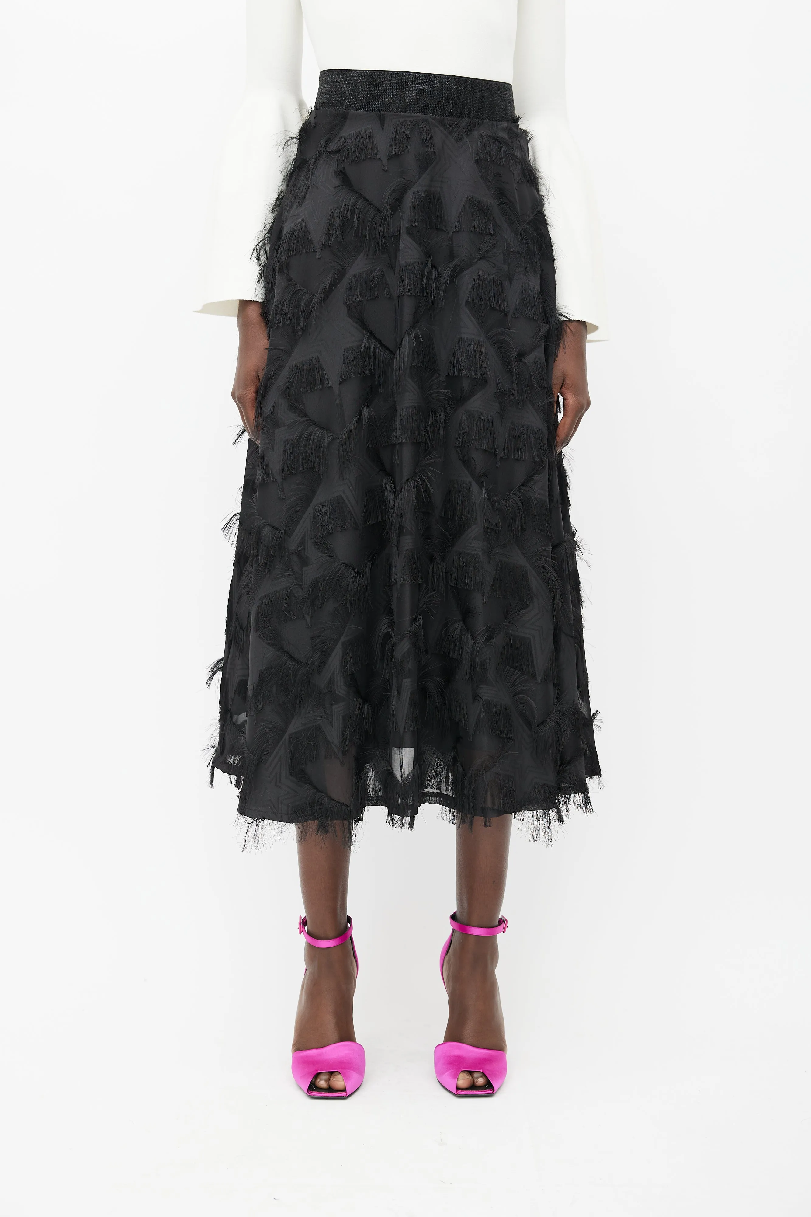 Black Fringe Star Skirt