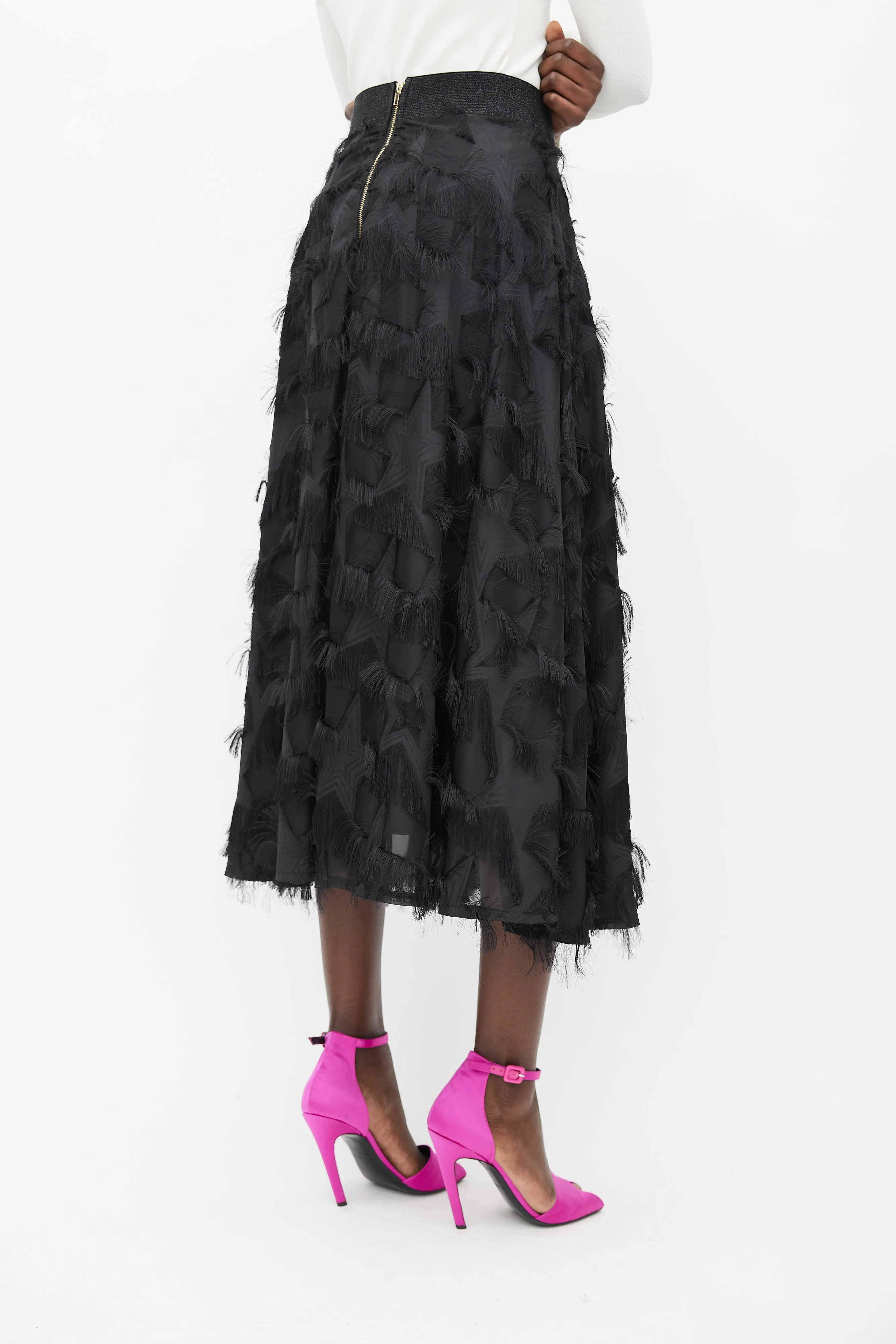 Black Fringe Star Skirt