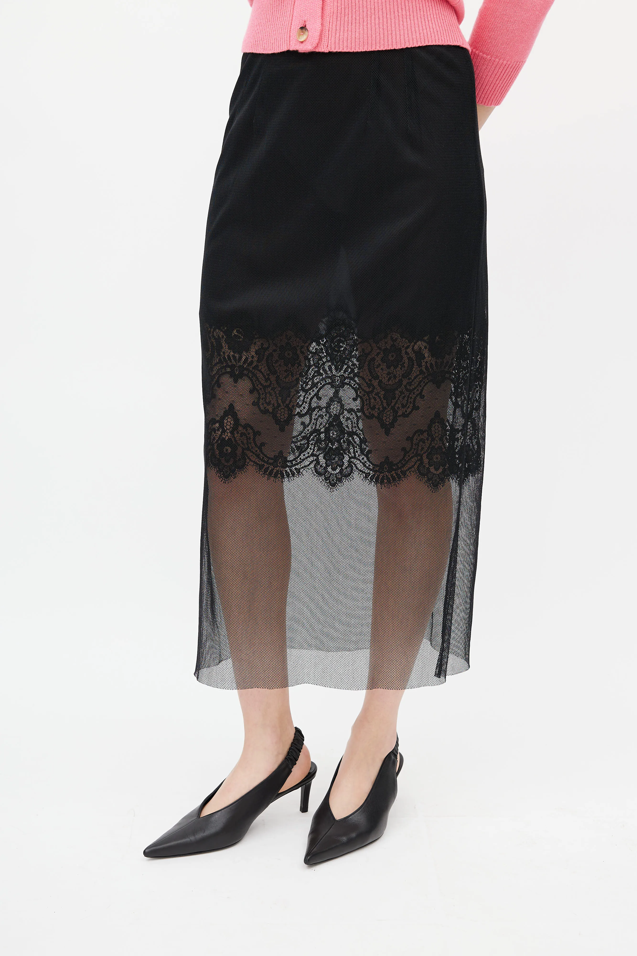 Black Lace Overlay Skirt