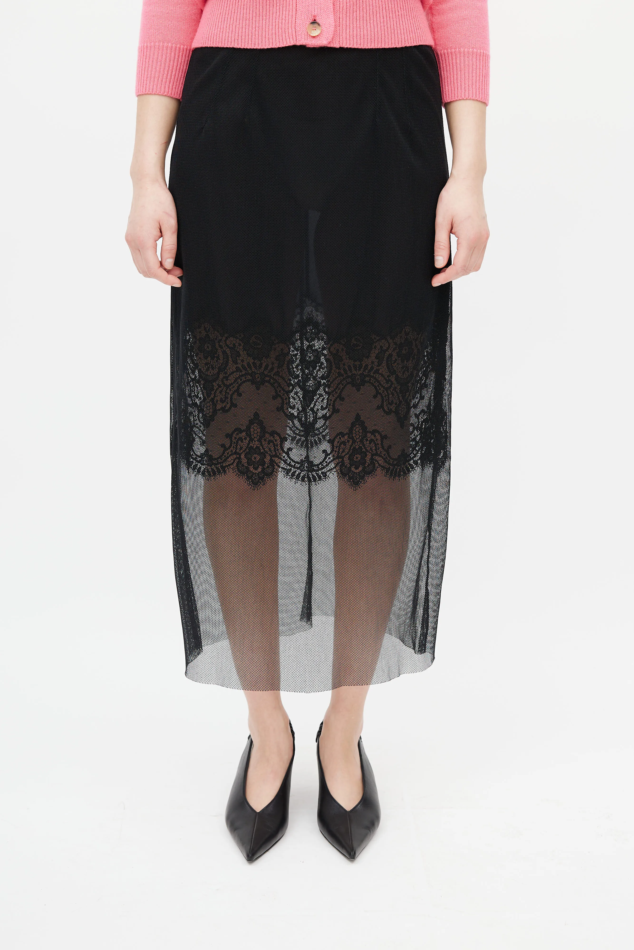 Black Lace Overlay Skirt