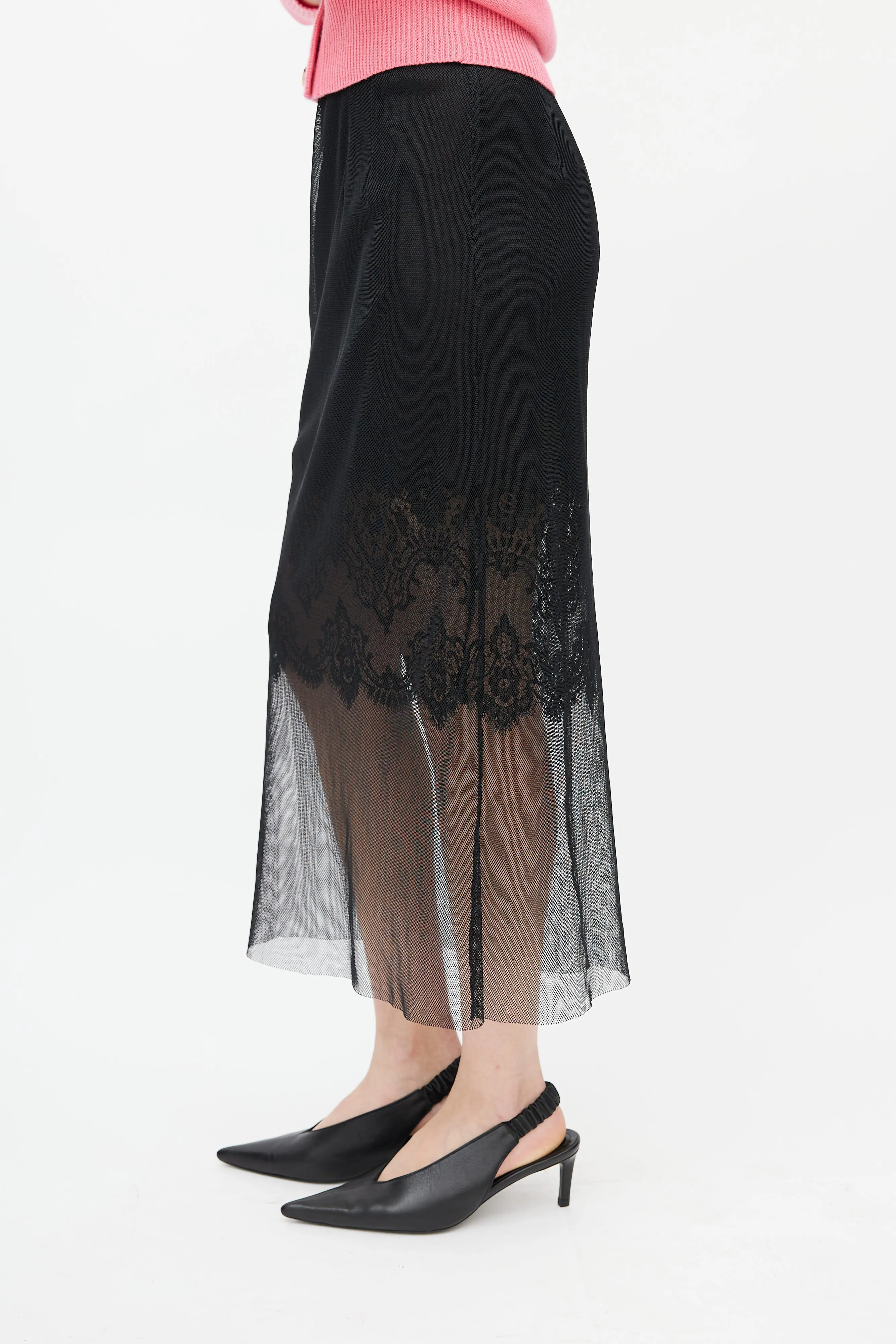 Black Lace Overlay Skirt