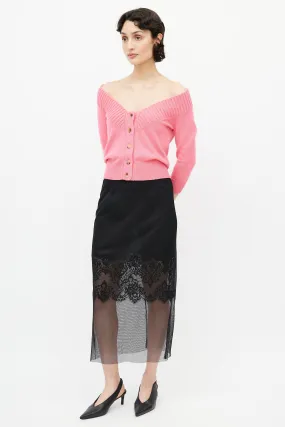 Black Lace Overlay Skirt
