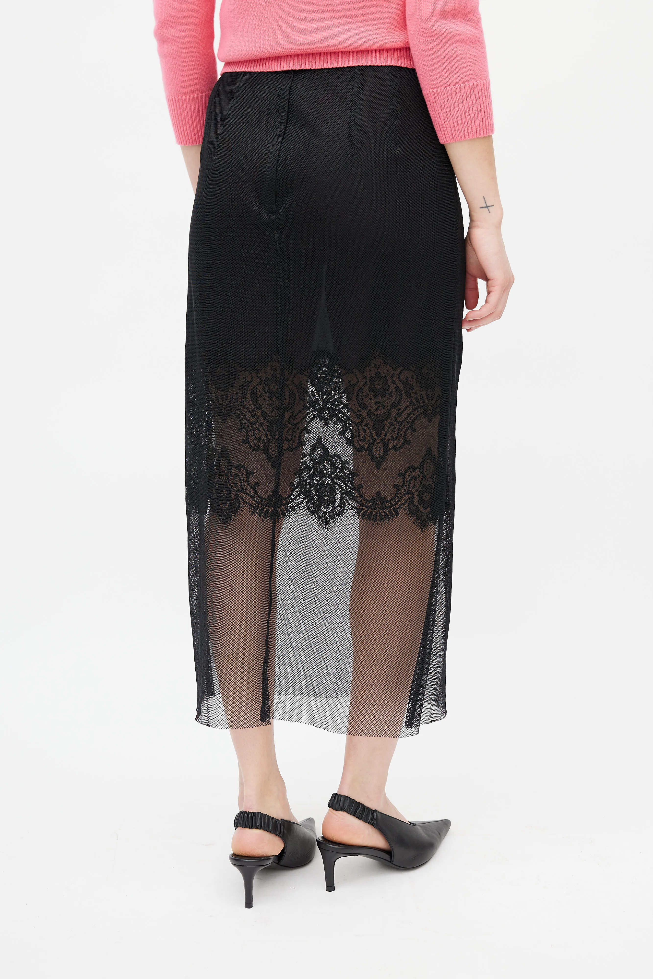 Black Lace Overlay Skirt