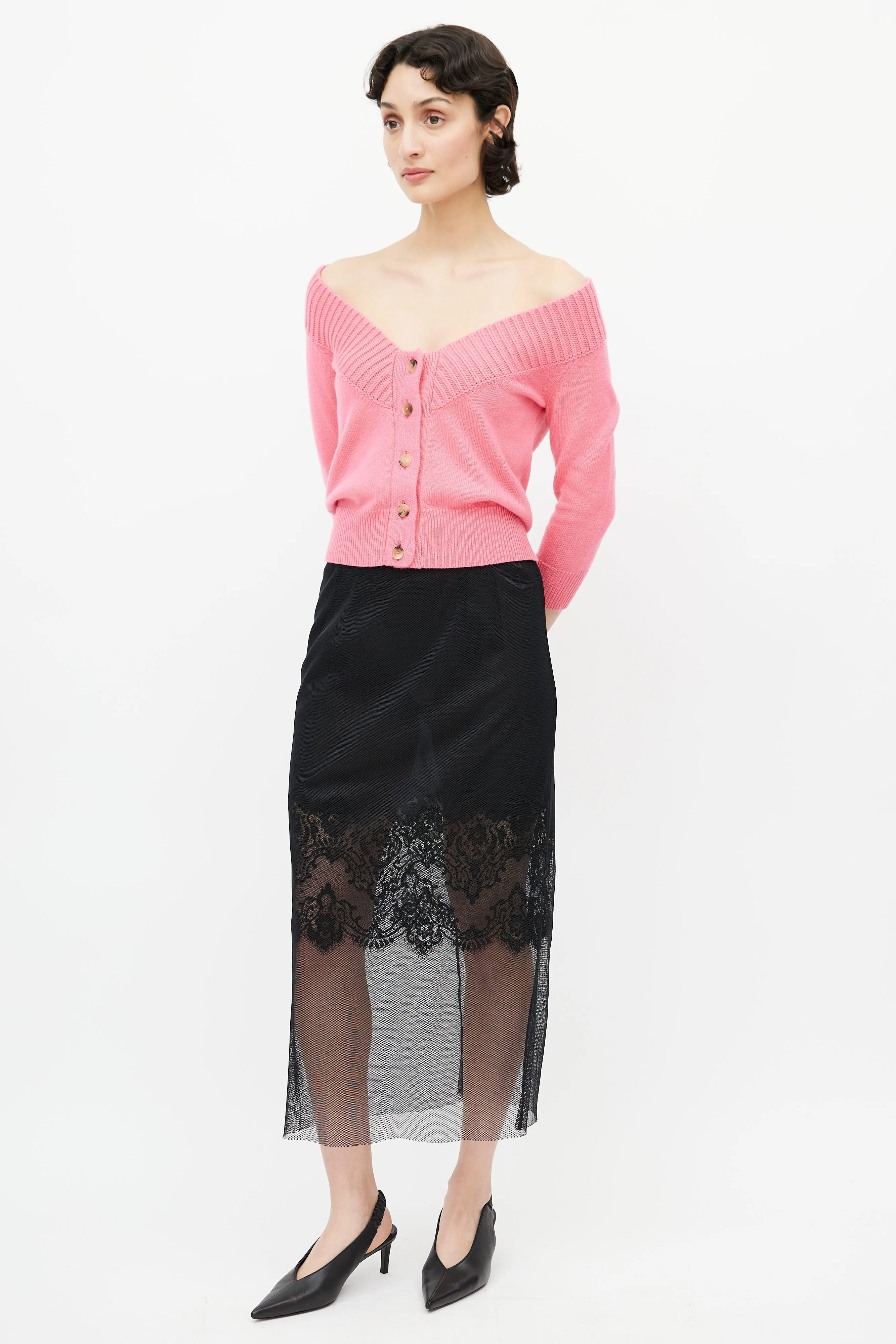 Black Lace Overlay Skirt