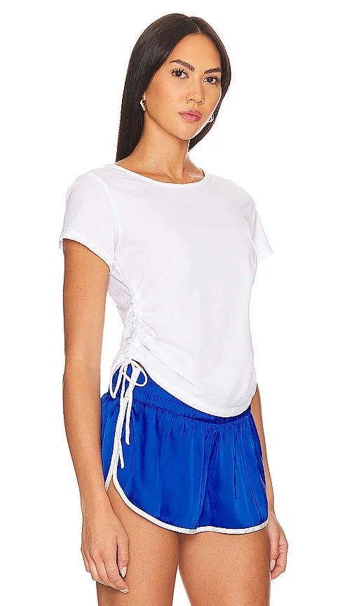Bobi Ruched Tee in White