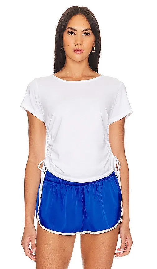 Bobi Ruched Tee in White