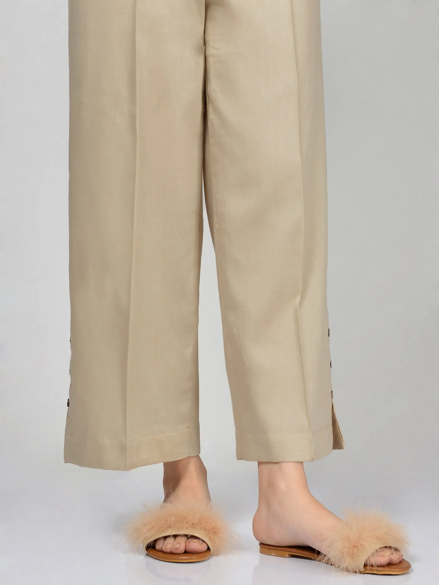 Bootcut Pants-Beige