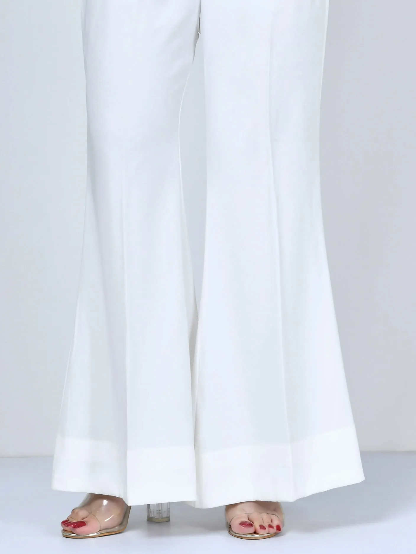 Bootcut Pants-Off White