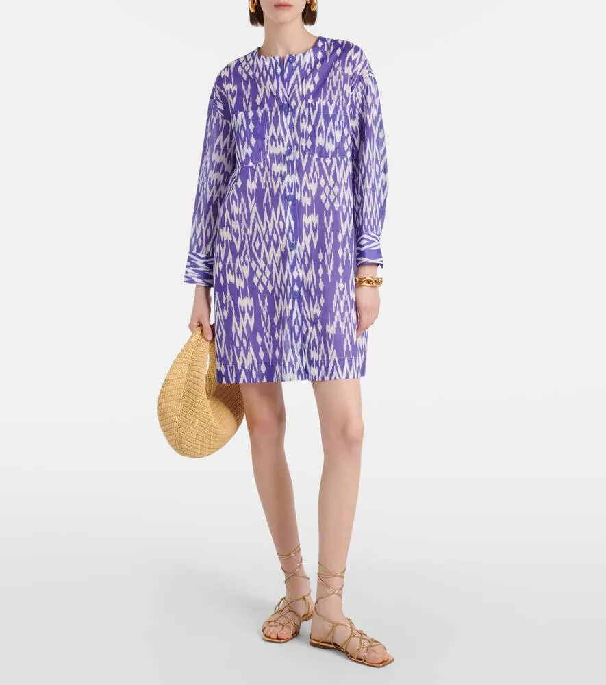 Eres Hurricane printed cotton shirt dress