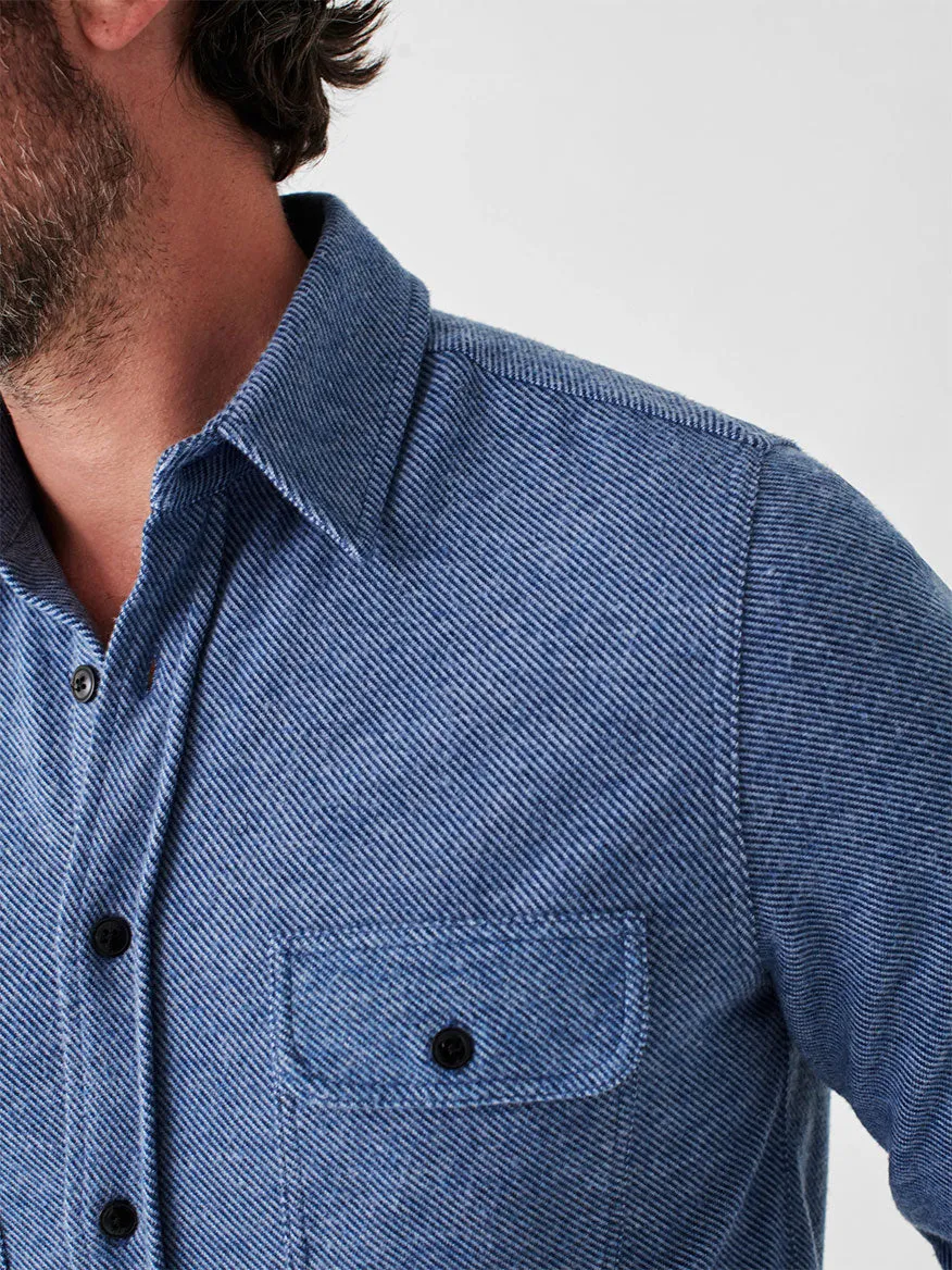 Faherty Brand Legend Sweater Shirt in Glacier Blue Twill