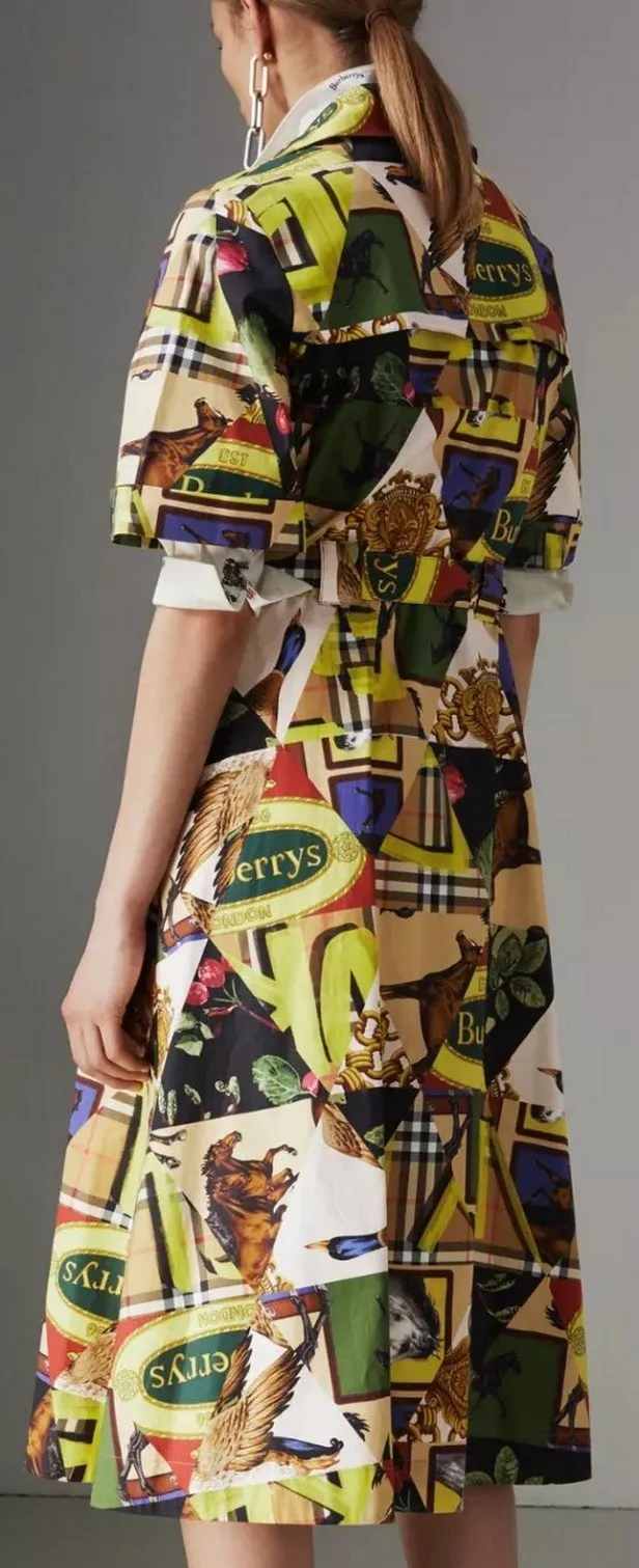 Graffitied Archive Scarf Print Shirt Dress