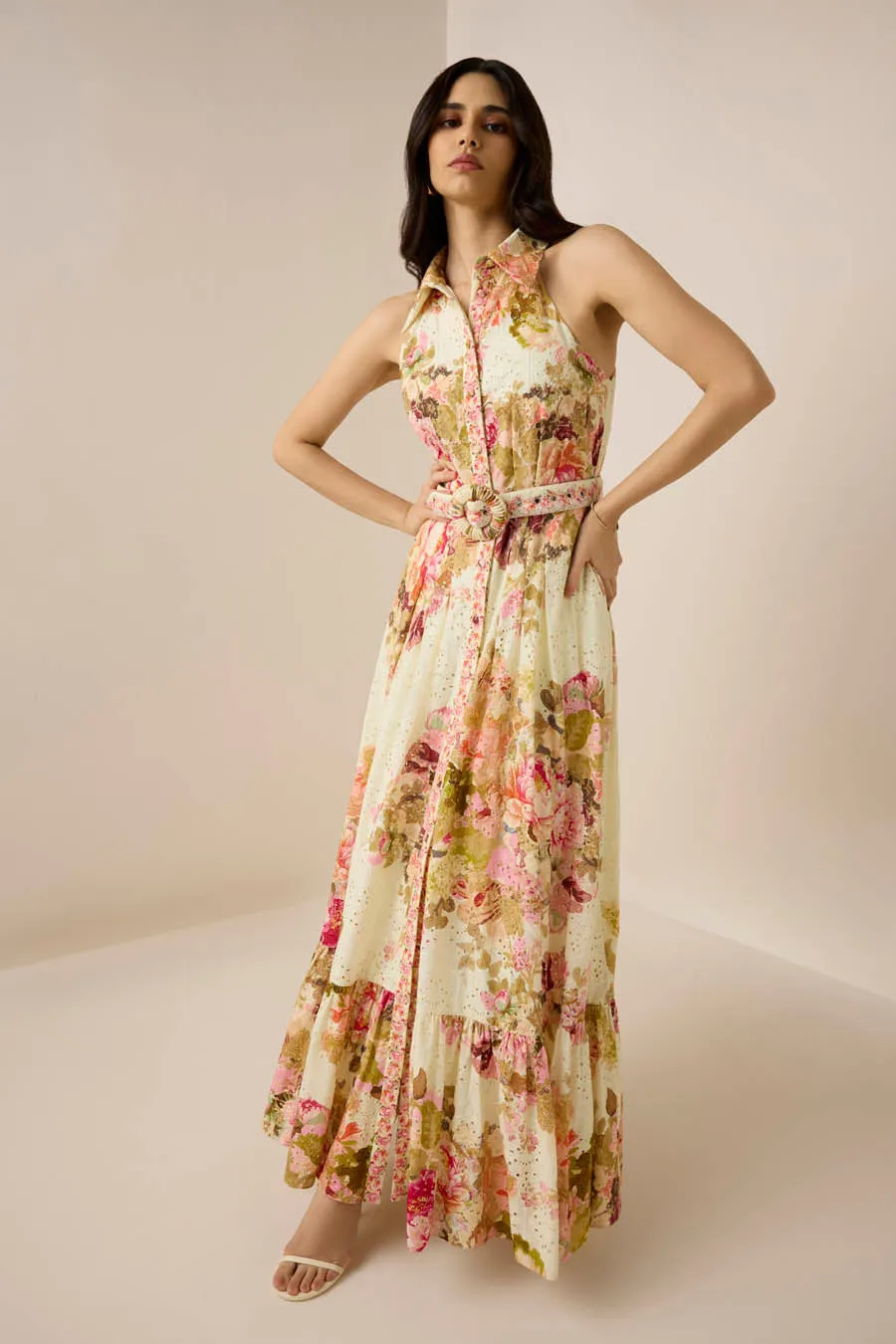 Hemant & Nandita Sama Long Dress with Belt