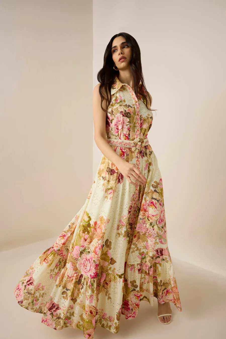Hemant & Nandita Sama Long Dress with Belt