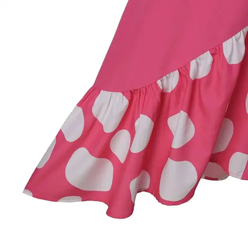 Loose Polka Dot High-Low Shirt Dress for Casual Days
