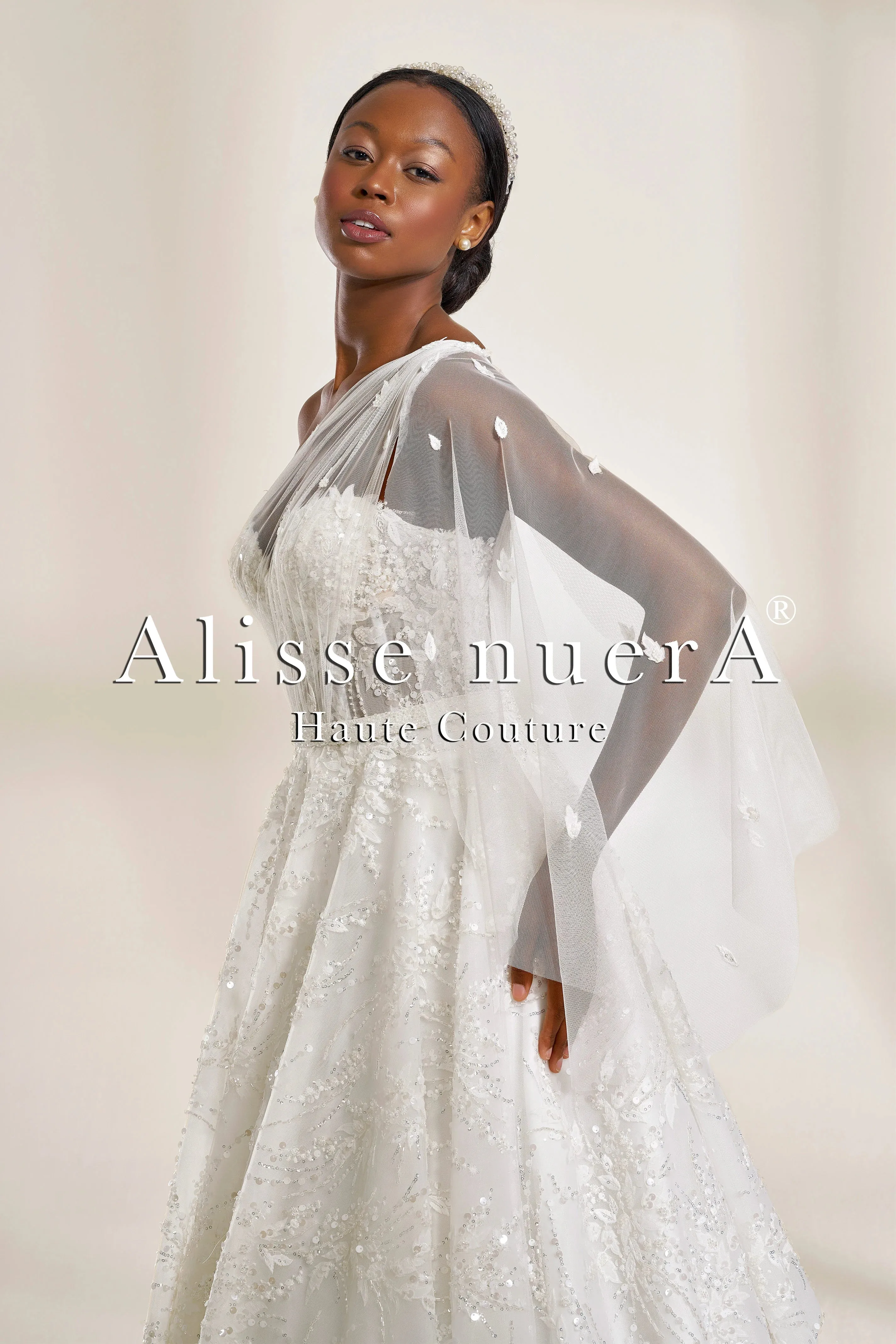 One-Shoulder Sweetheart Neckline All-Over Lace A-Line Wedding Dress