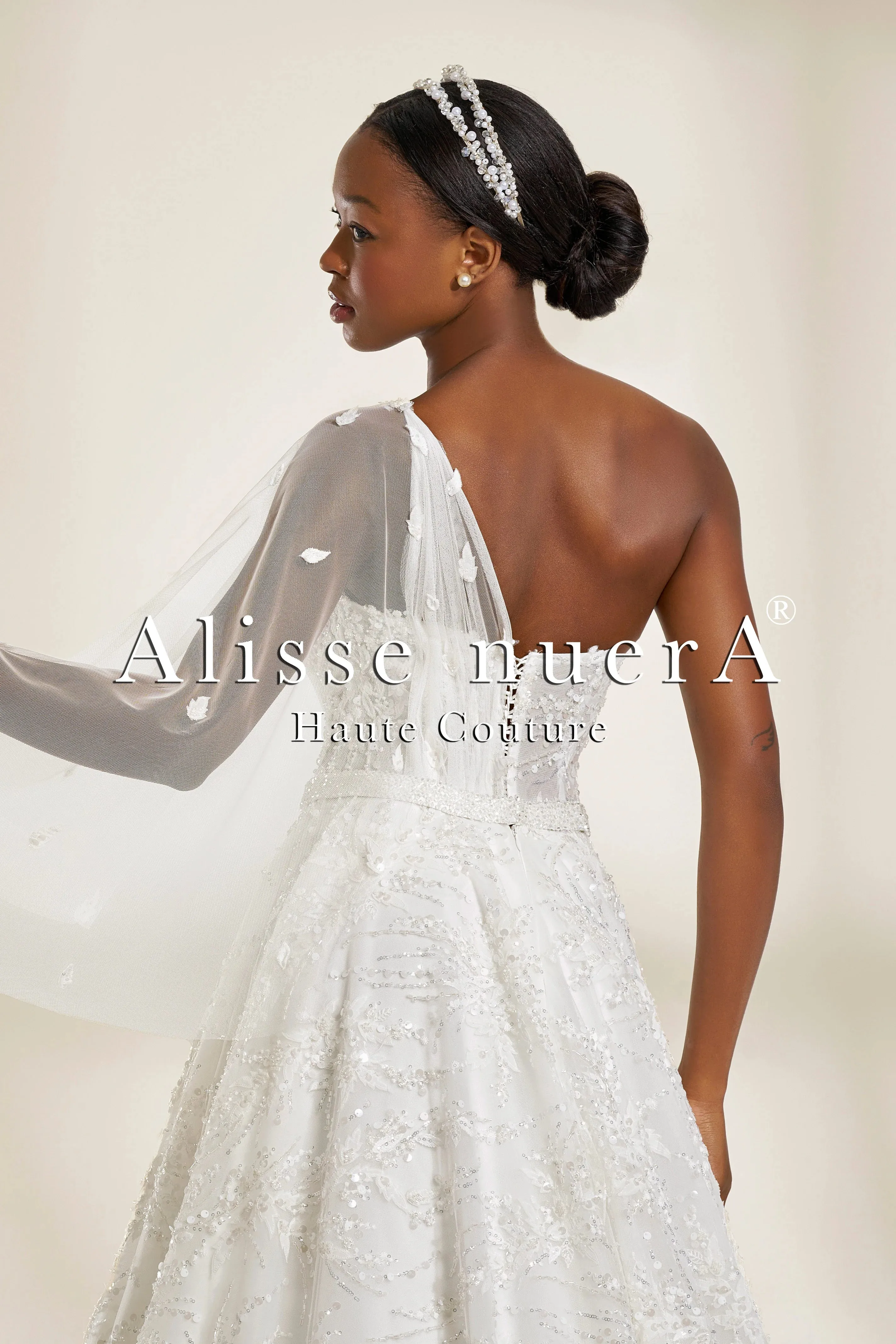 One-Shoulder Sweetheart Neckline All-Over Lace A-Line Wedding Dress