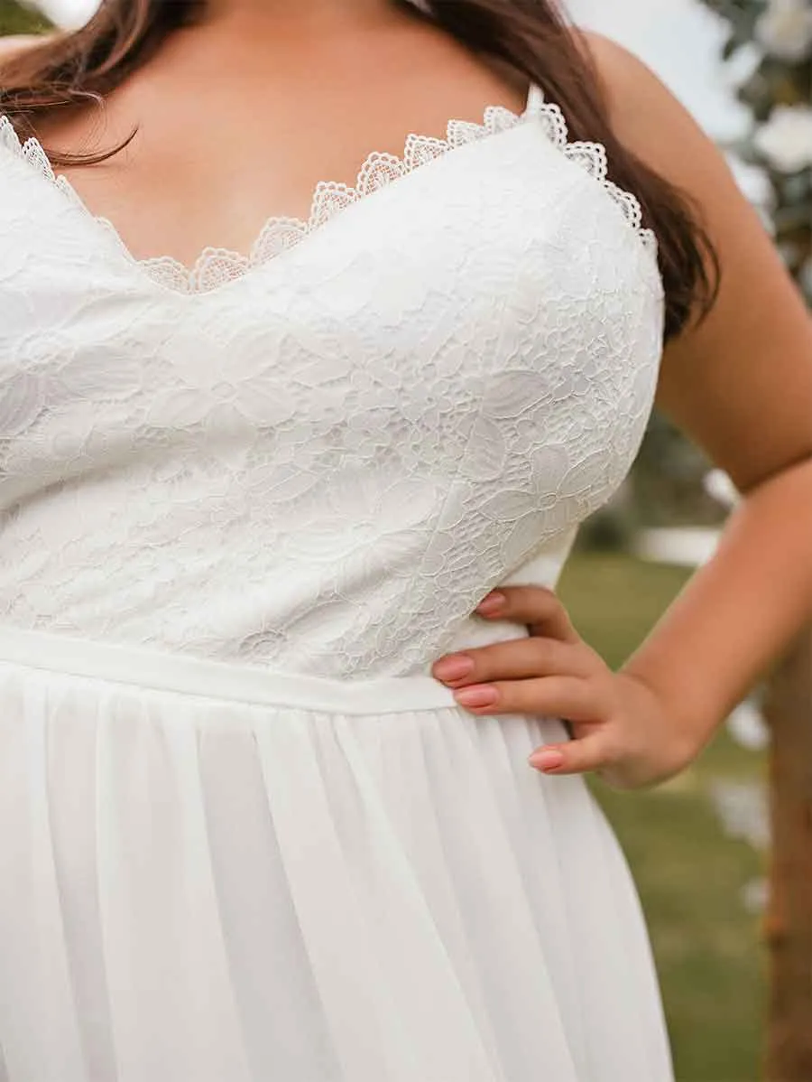 Plus Size Boho Beach Wedding Dress A-line Sleeveless