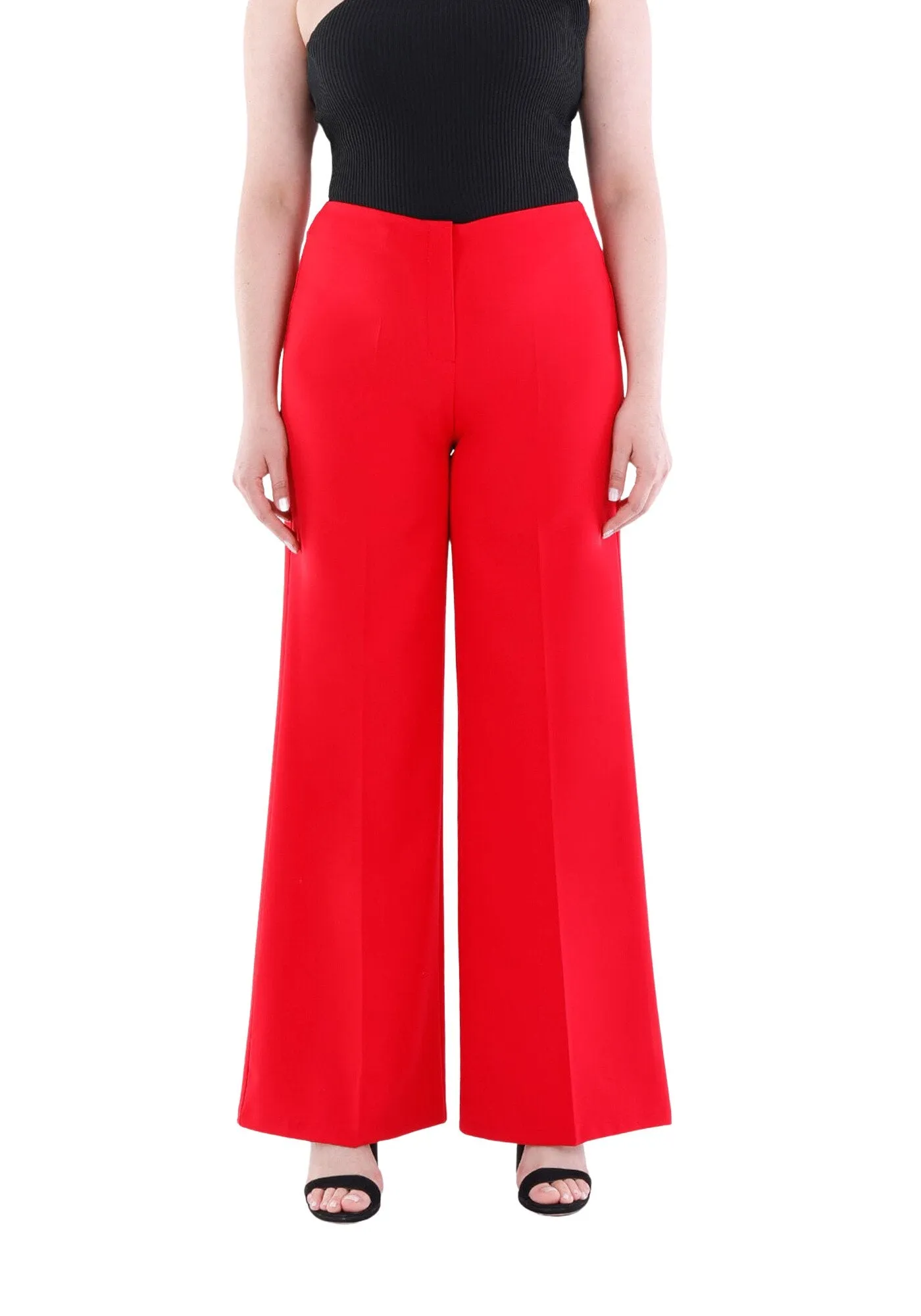 Red Wide Leg Pants - Regular & Plus Size Flare Trousers