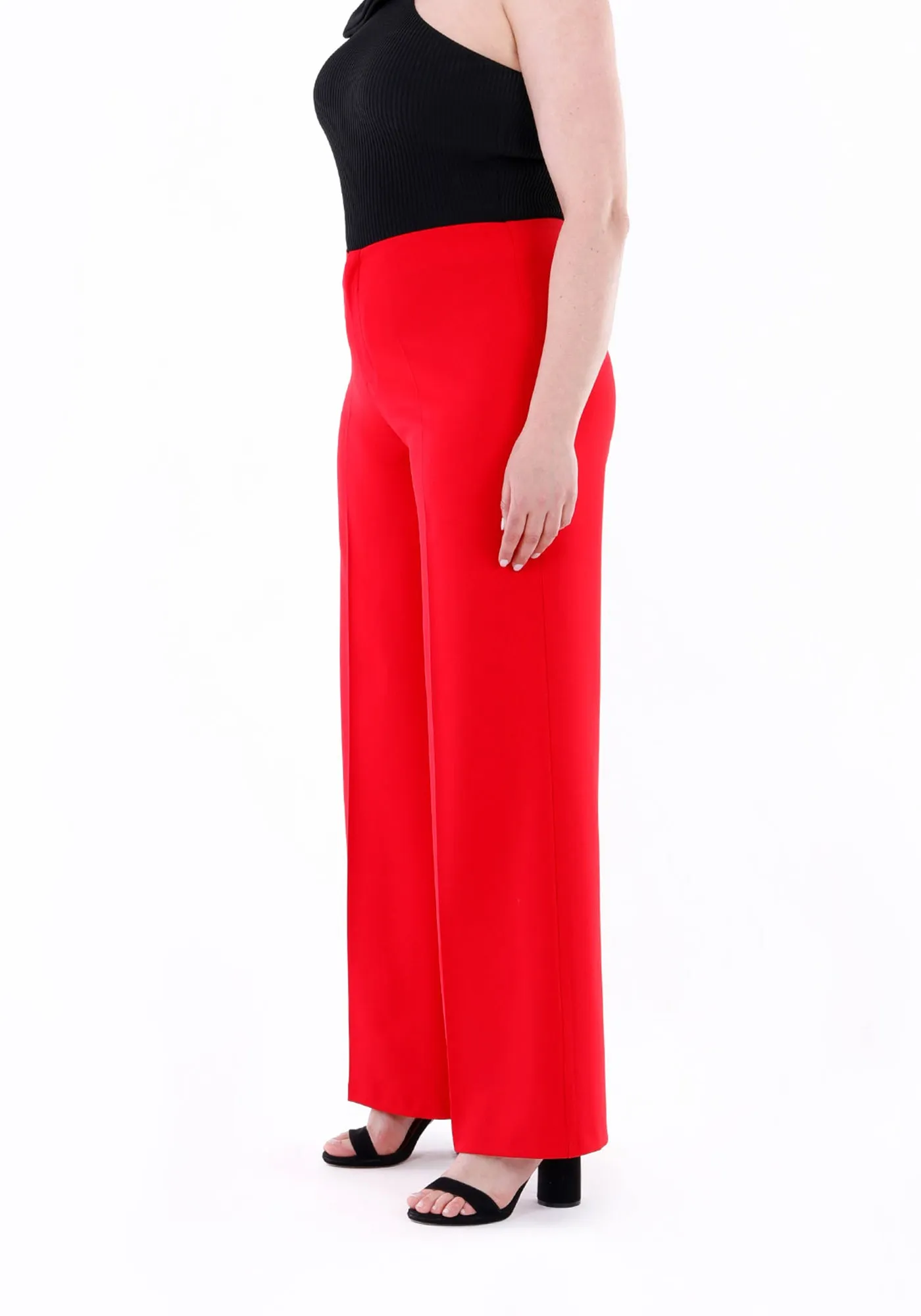 Red Wide Leg Pants - Regular & Plus Size Flare Trousers