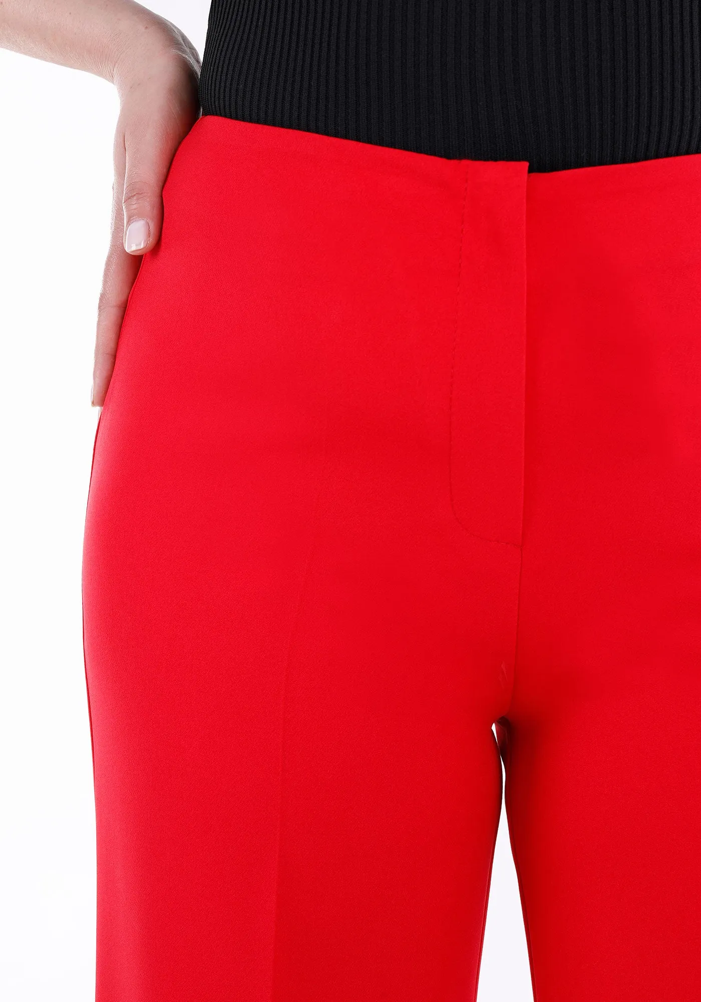 Red Wide Leg Pants - Regular & Plus Size Flare Trousers