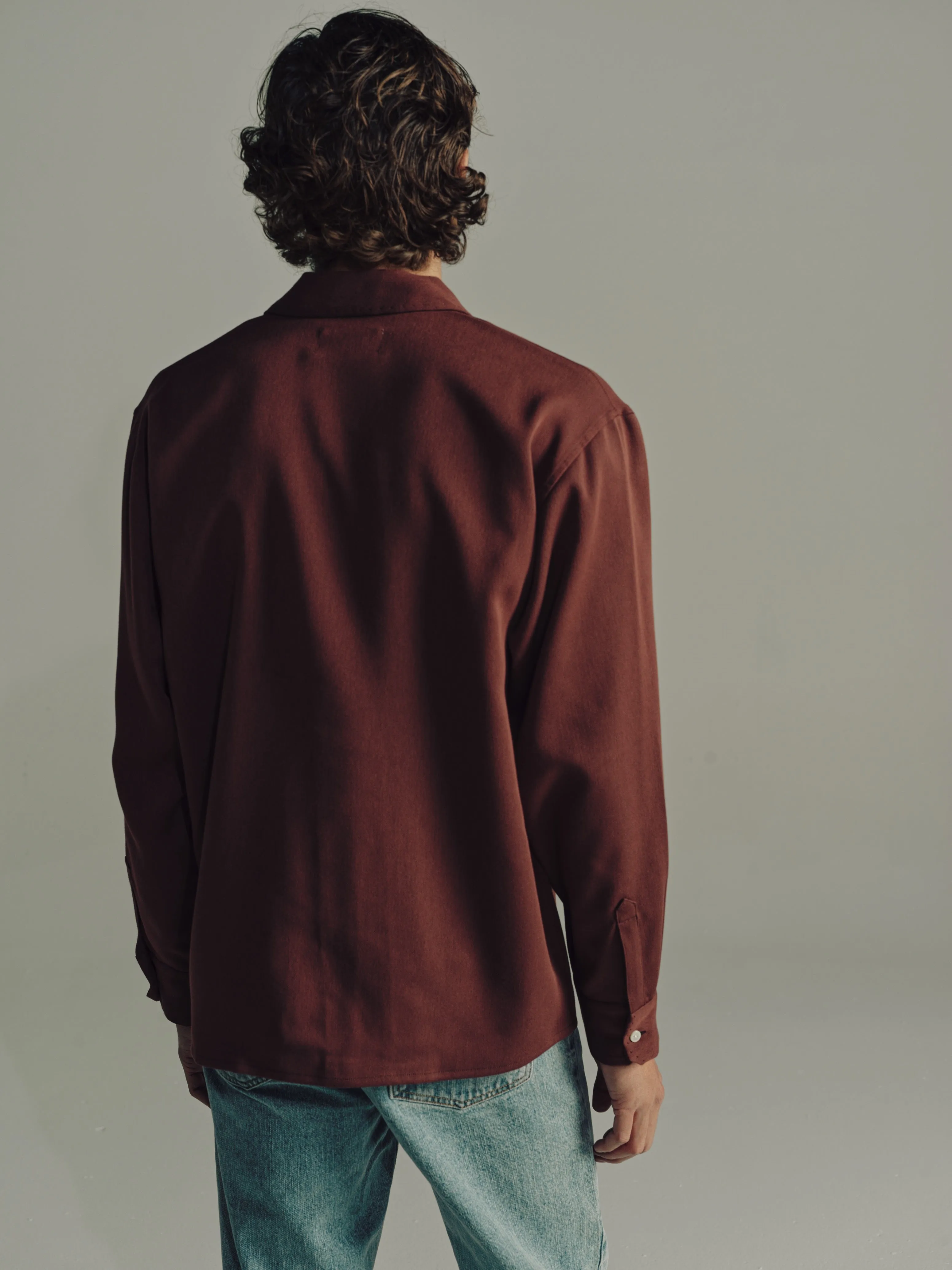 Relaxed Long Sleeve Shirt | Brown