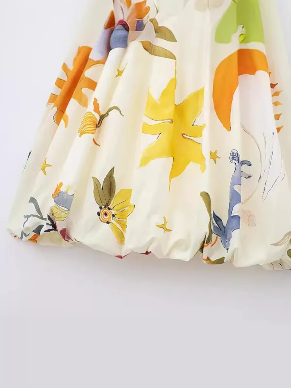 Summer Print Cami Dress with Empire Swing Silhouette