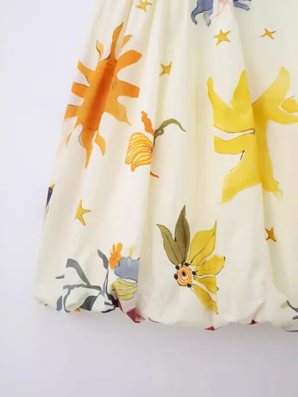 Summer Print Cami Dress with Empire Swing Silhouette