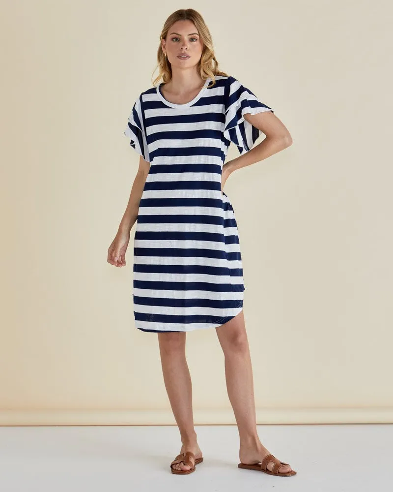 Sydney Tee Dress - Blue Stripe